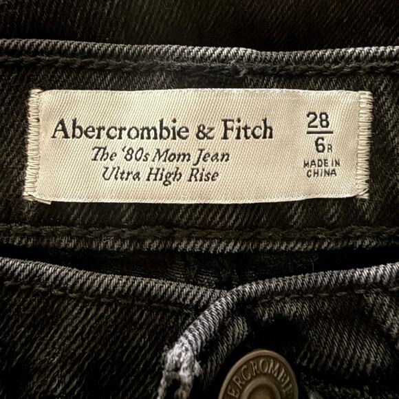 Abercrombie Women’s 28 / 6 Jeans 80’s Mom Ultra High Rise Black - Picture 3 of 5